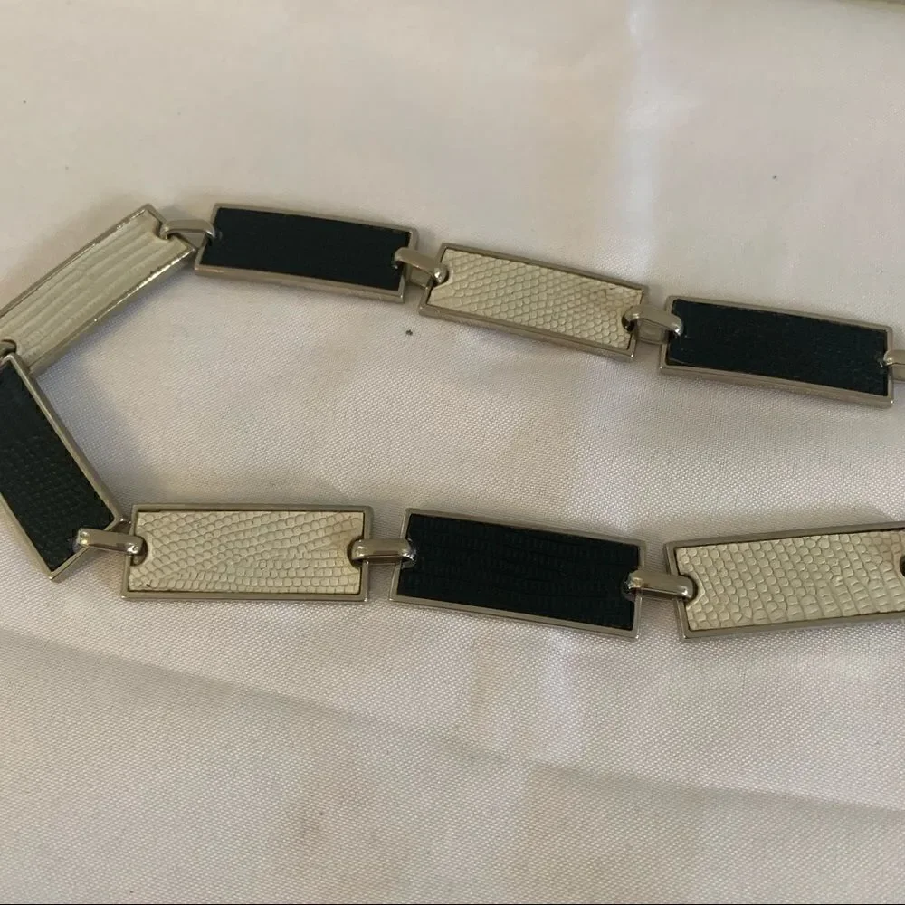 Etcetera Silver Chain Belt - L - EUC
